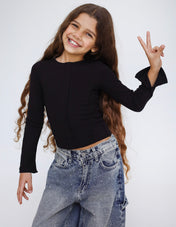 Stitched Black Tank top - Kids