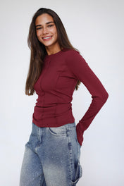Stitched Burgundy Tank top - Adults