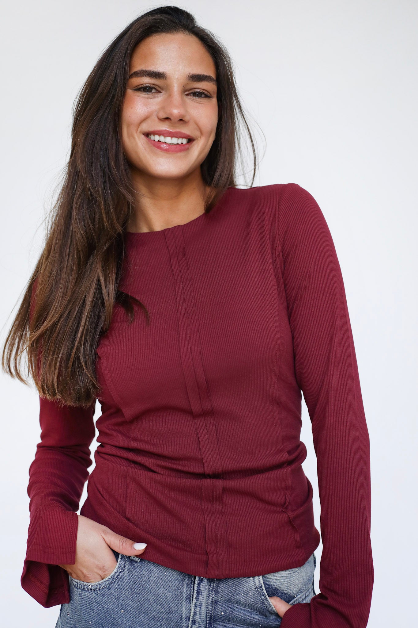 Stitched Burgundy Tank top - Adults