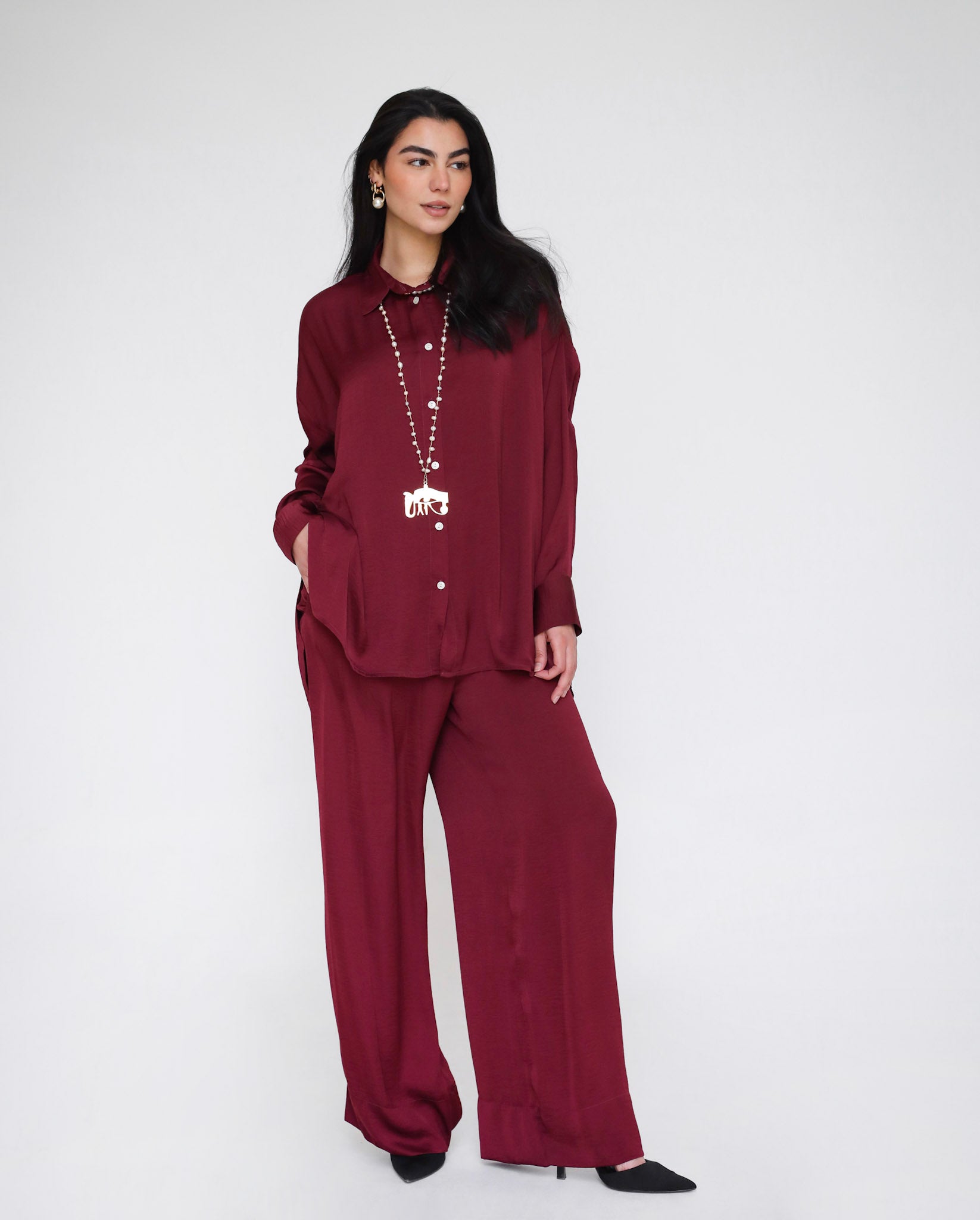 The Flowy Edit Set Burgundy - Adults
