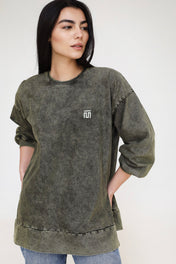 Basic Washed Olive T-Shirt - Adults
