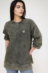 Basic Washed Olive T-Shirt - Adults