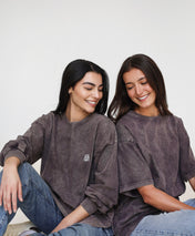 Basic Washed Brown T-Shirt - Adults