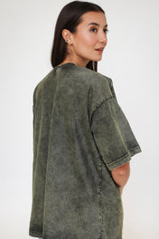 Basic Washed Olive T-Shirt - Adults