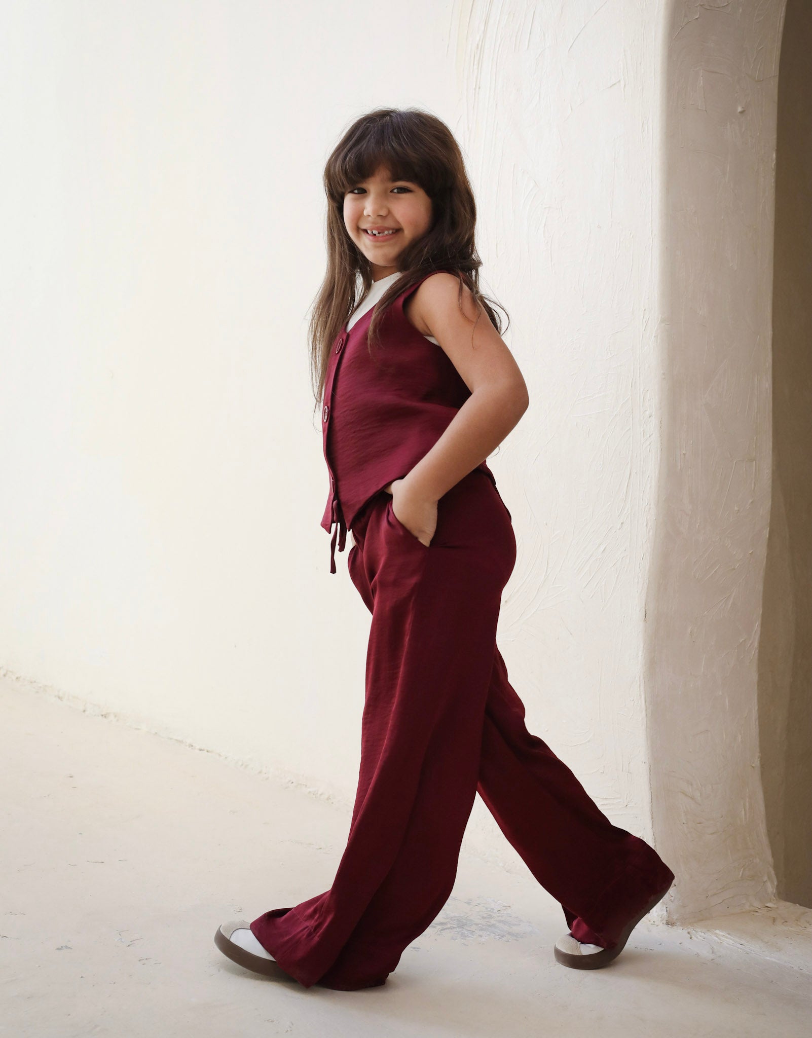 The Flowy Edit Set Burgundy - Kids