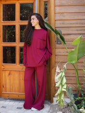 Out-Stitched Burgundy set- Adults