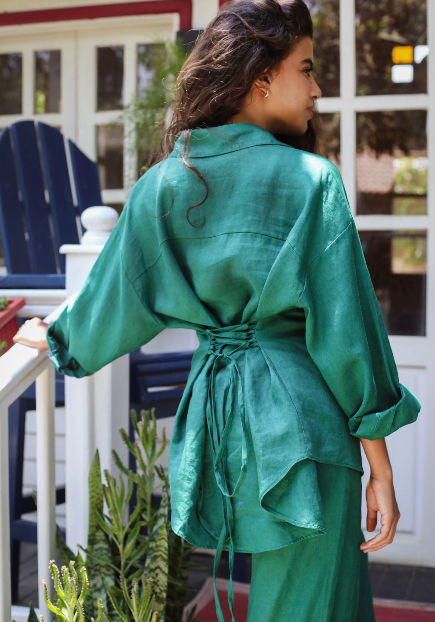 The Fit Linen set - Emerald Green