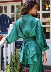 The Fit Linen set - Emerald Green