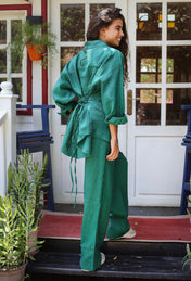 The Fit Linen set - Emerald Green