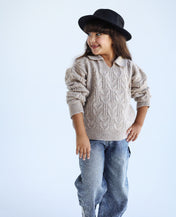 Cable Sweater Oatmeal - Kids