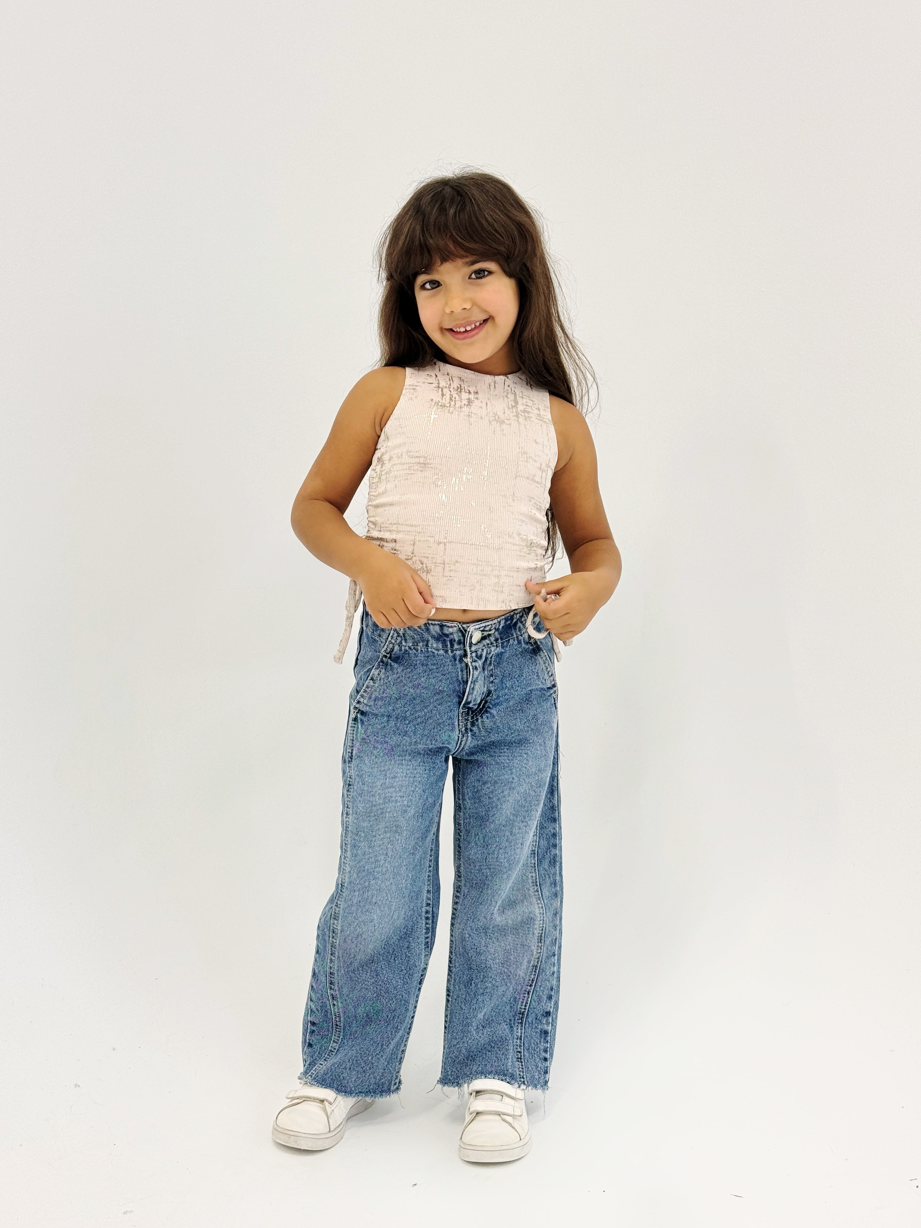 Adjustable Gilded Tank Top Beige - Kids