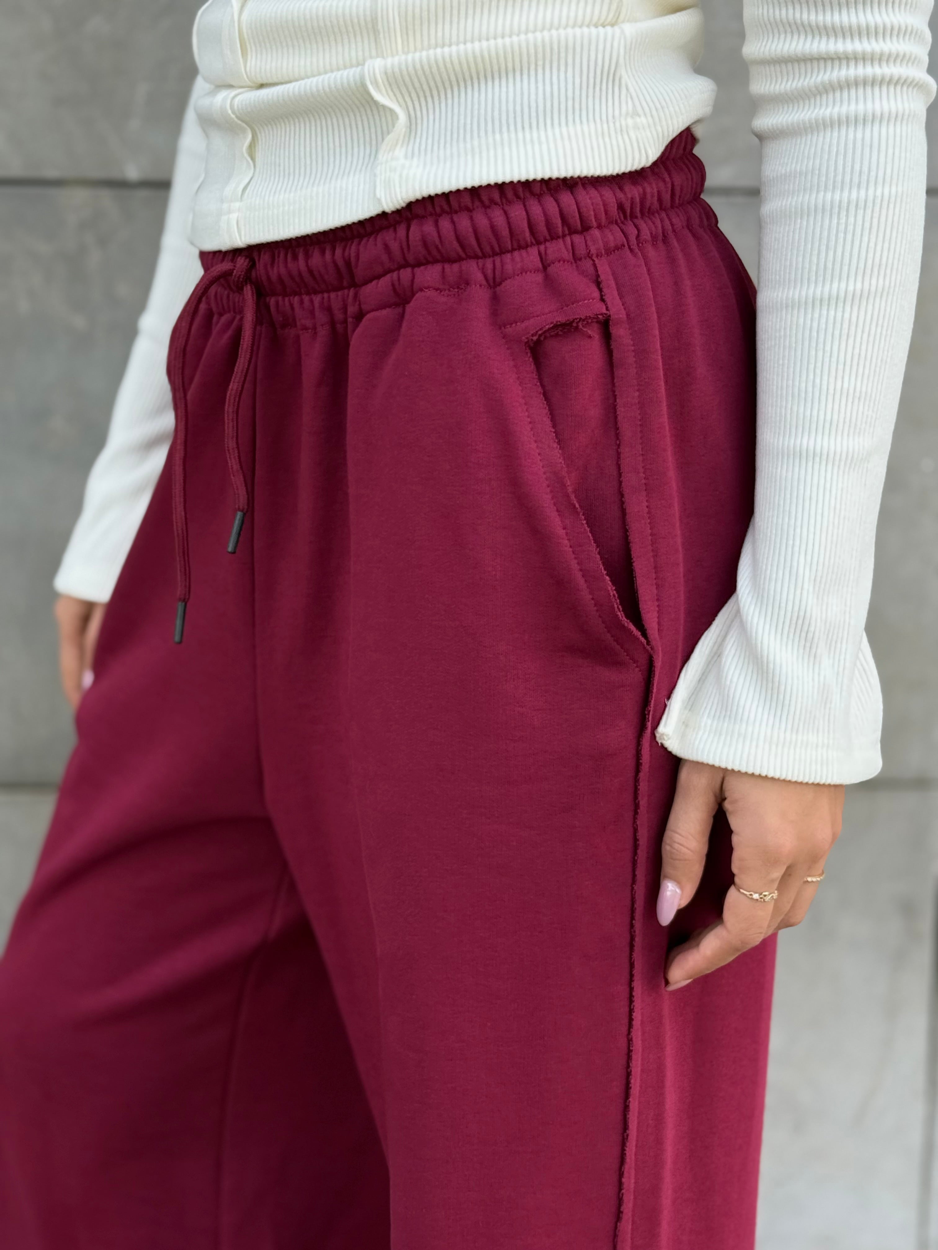 Sweat Pants Burgundy - Adults