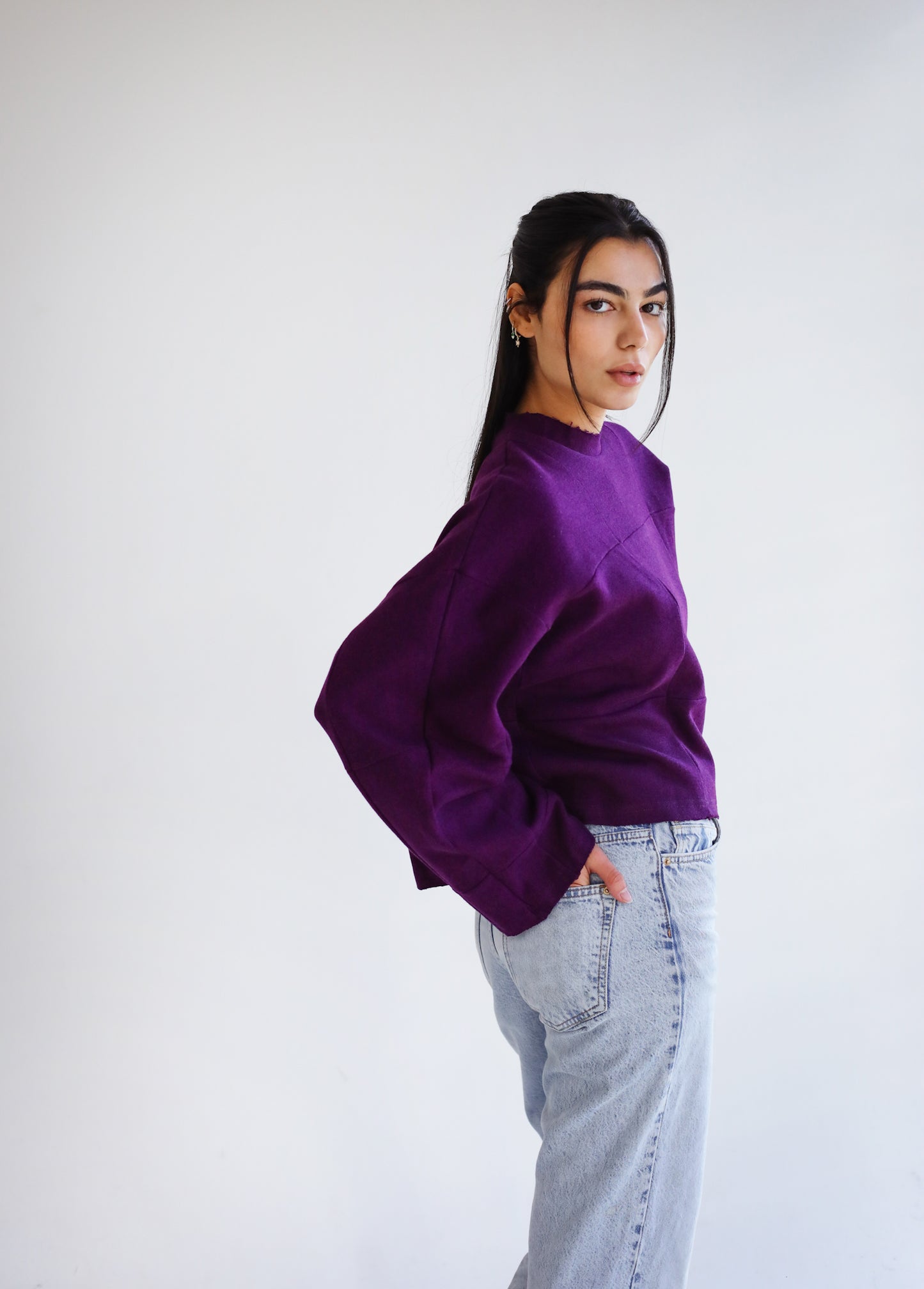 Purple Patterned Sweater - Adults