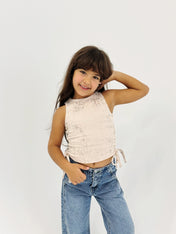 Adjustable Gilded Tank Top Beige - Kids