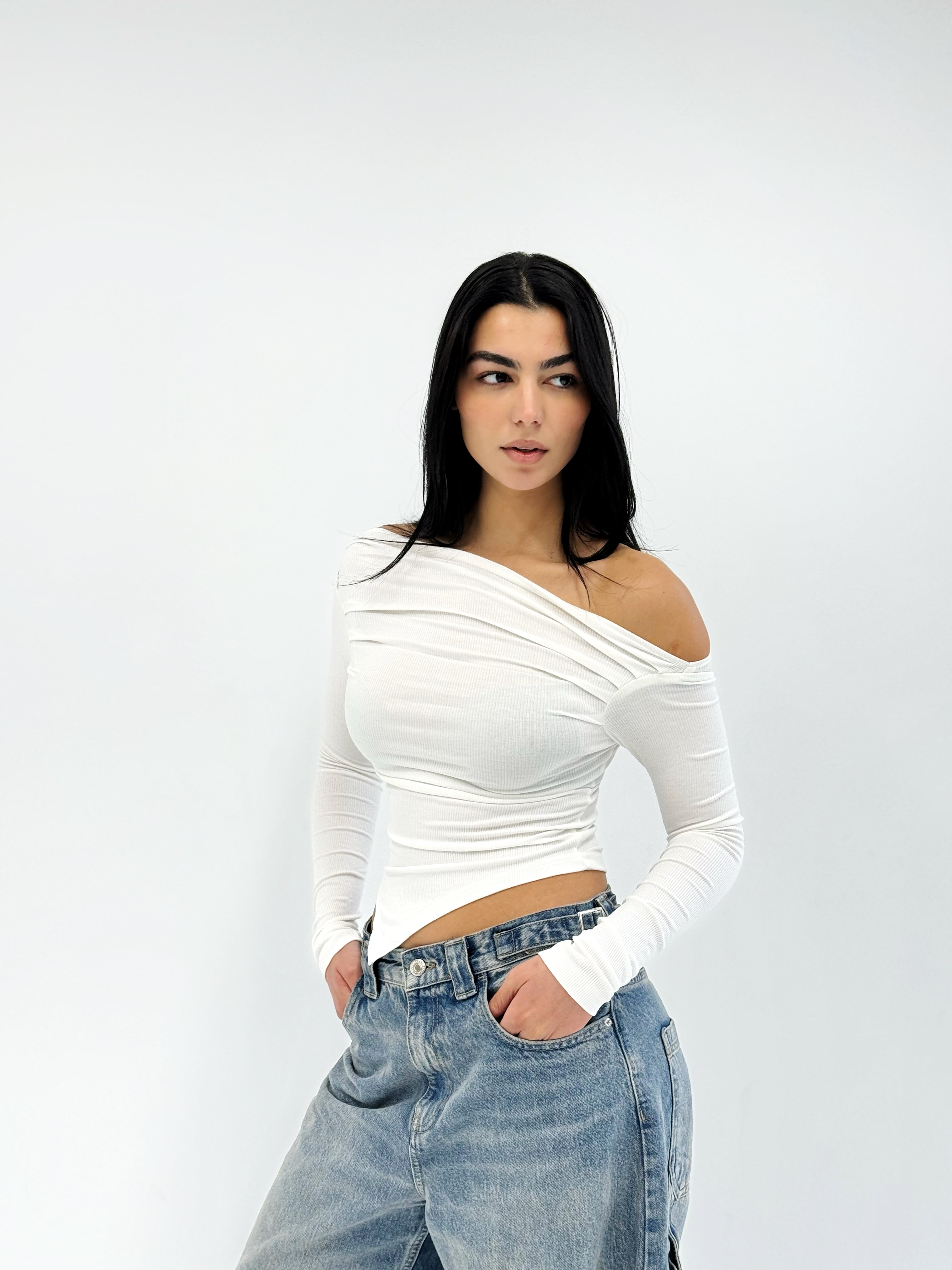 Shoulder Tank Top White - Adults