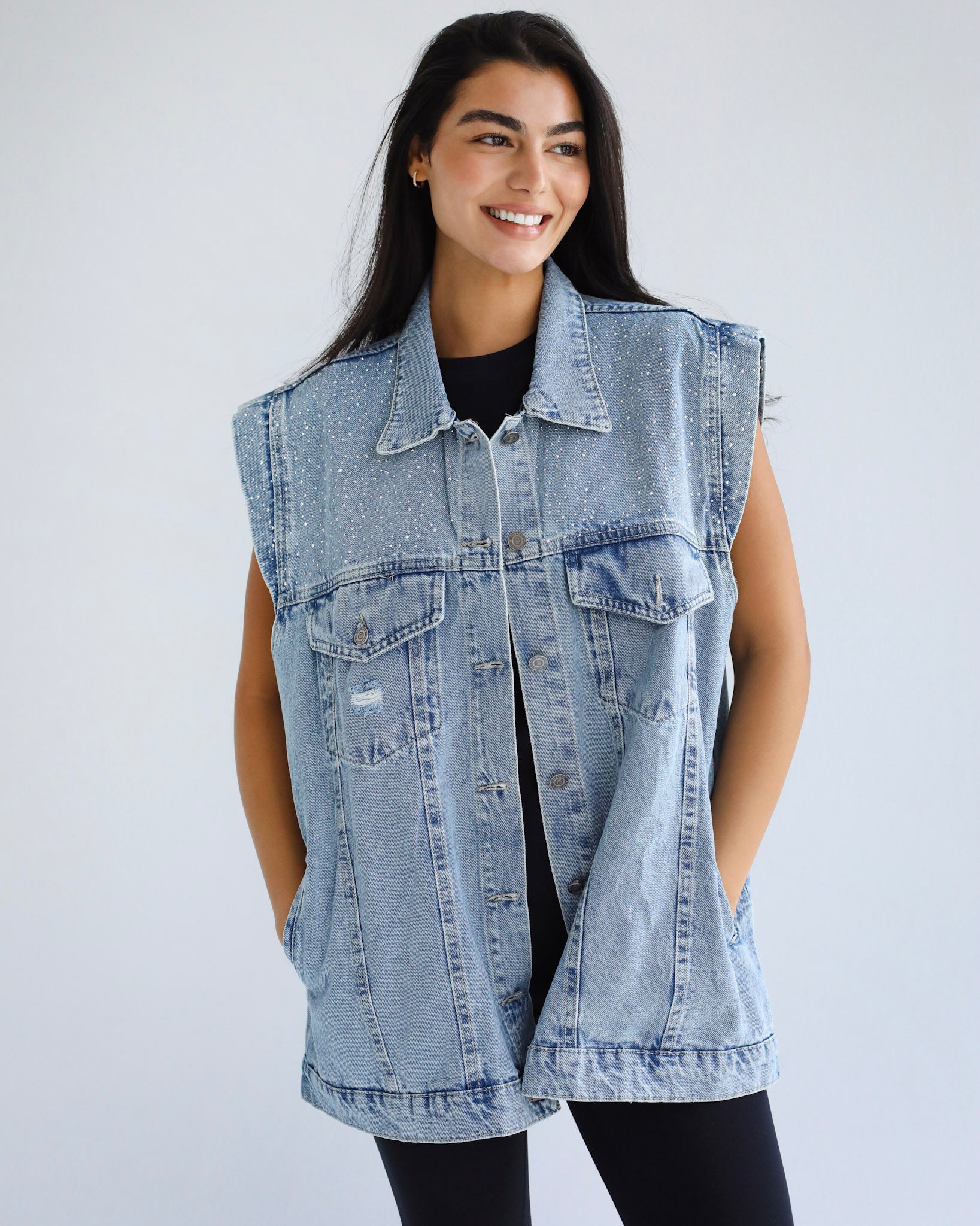 Bling Denim Vest- Adults