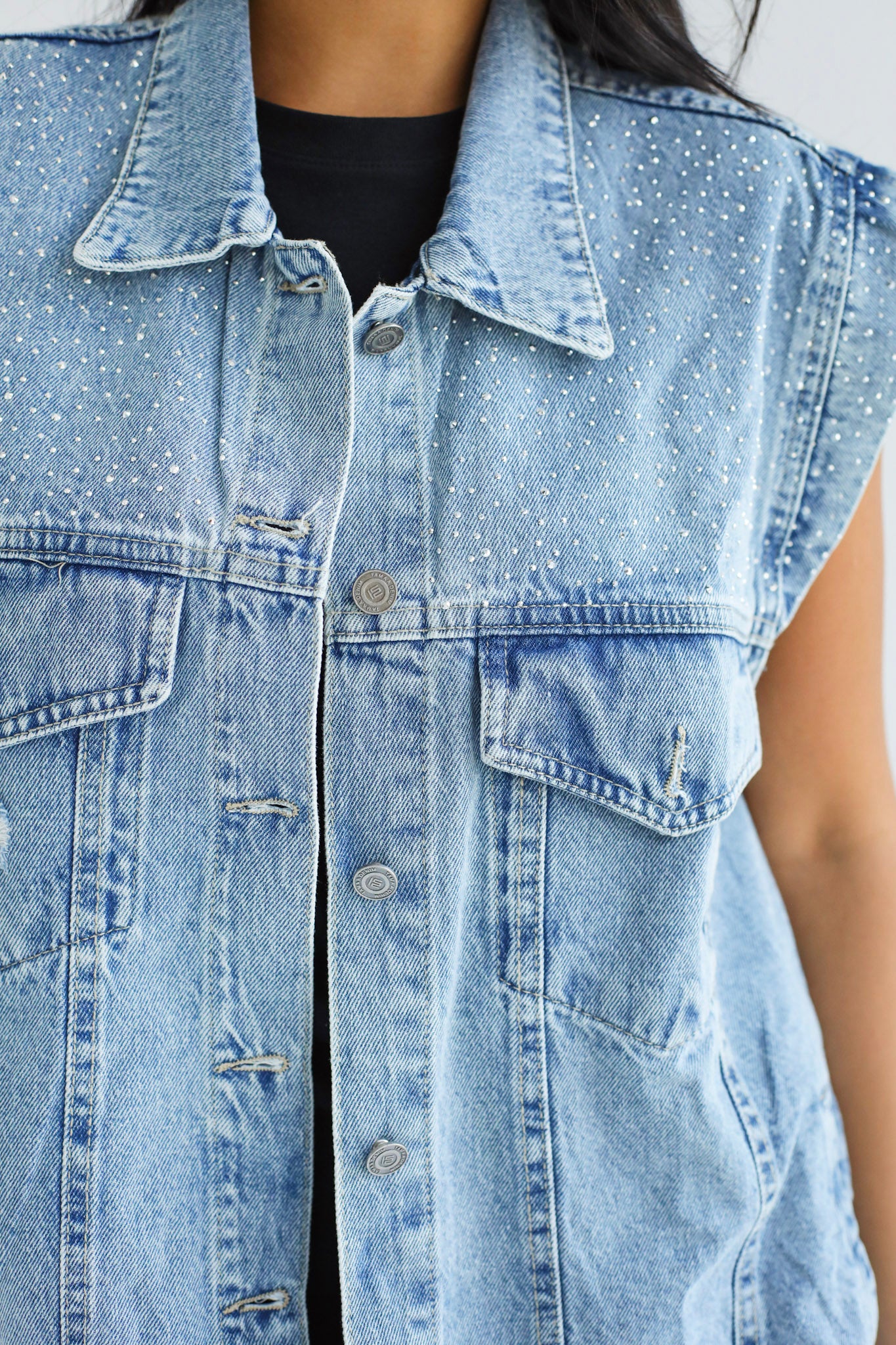 Bling Denim Vest- Adults