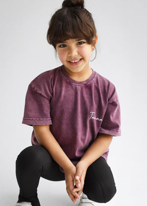 Burgundy Crew T-Shirt - Kids
