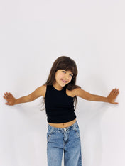 Cutout Tank Top Black - Kids