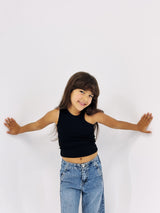 Cutout Tank Top Black - Kids