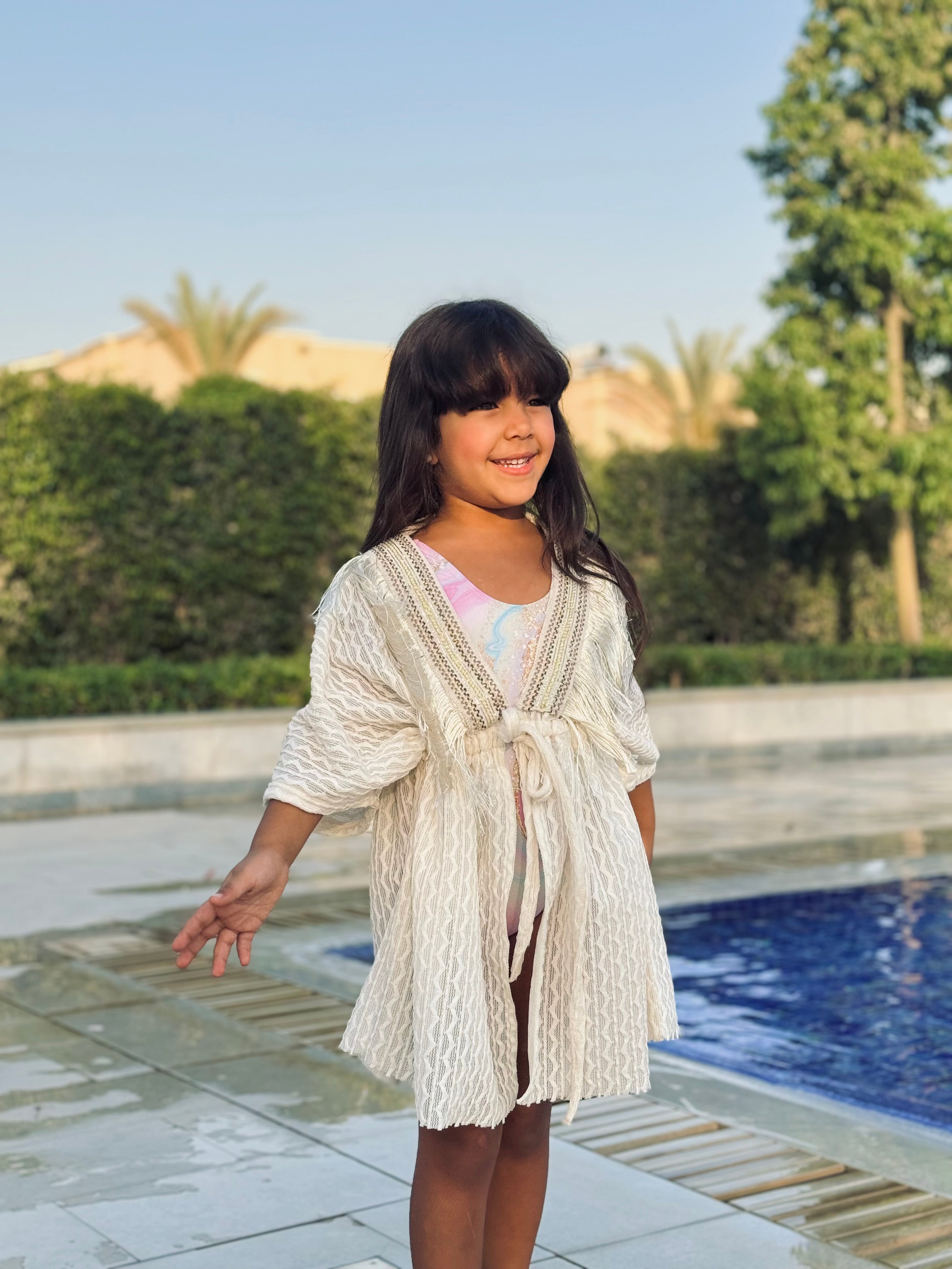 White Fringes Coverup/Kimono