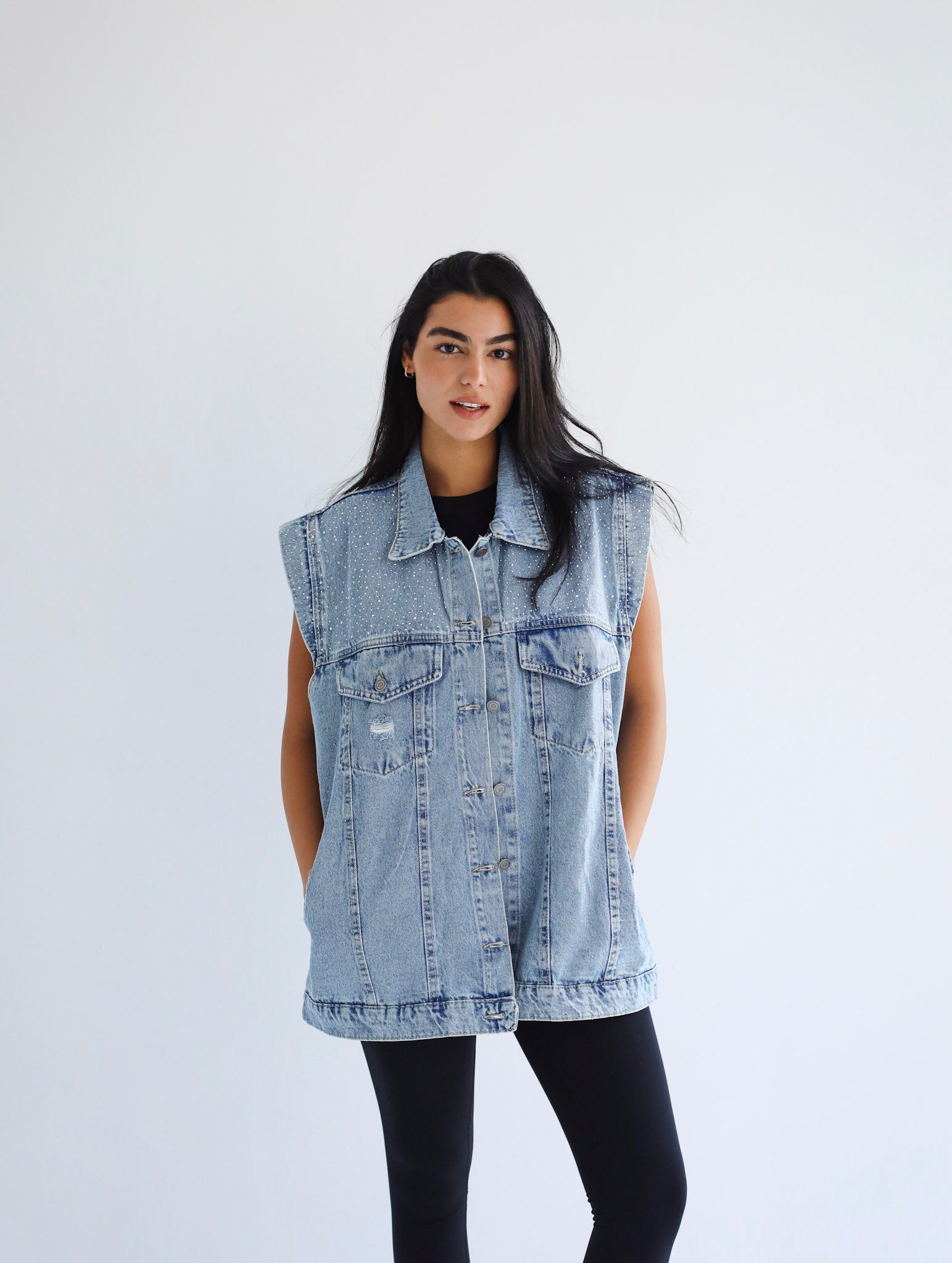 Bling Denim Vest- Adults