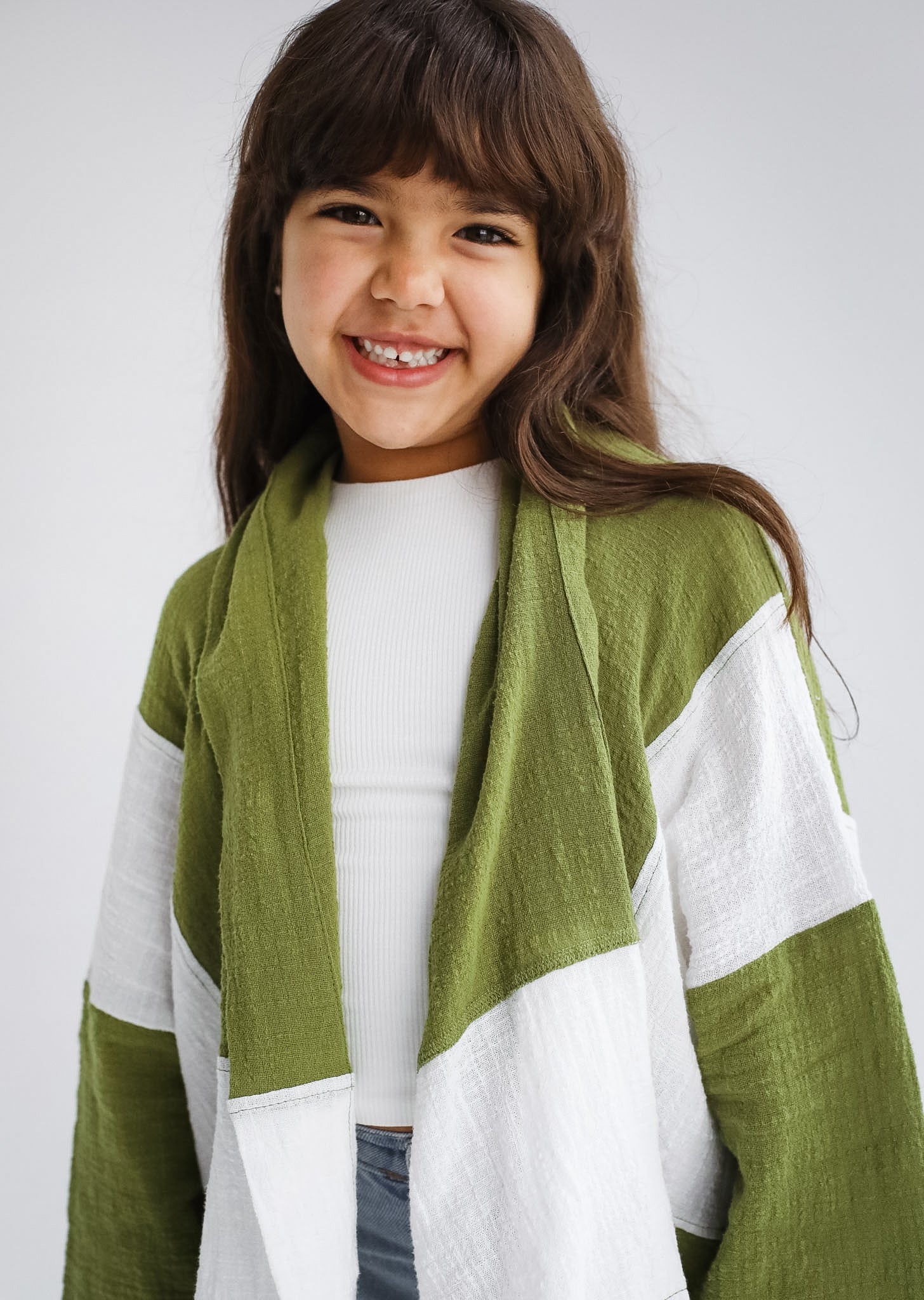The Nexa Kimono Olive Green - Kids