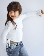 High Neck White Tank Top- Kids