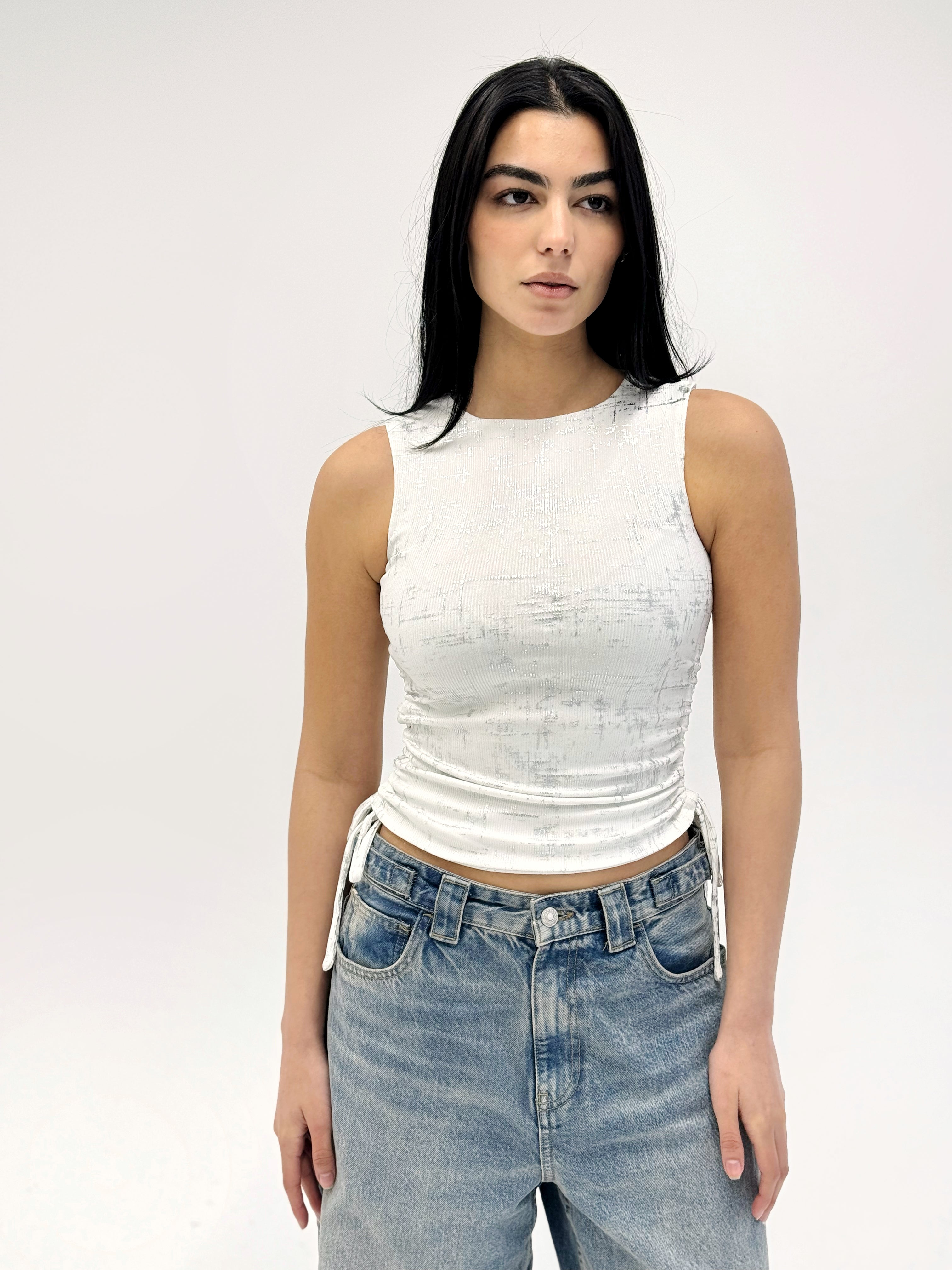 Adjustable Gilded Tank Top White - Adults