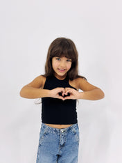 Cutout Tank Top Black - Kids