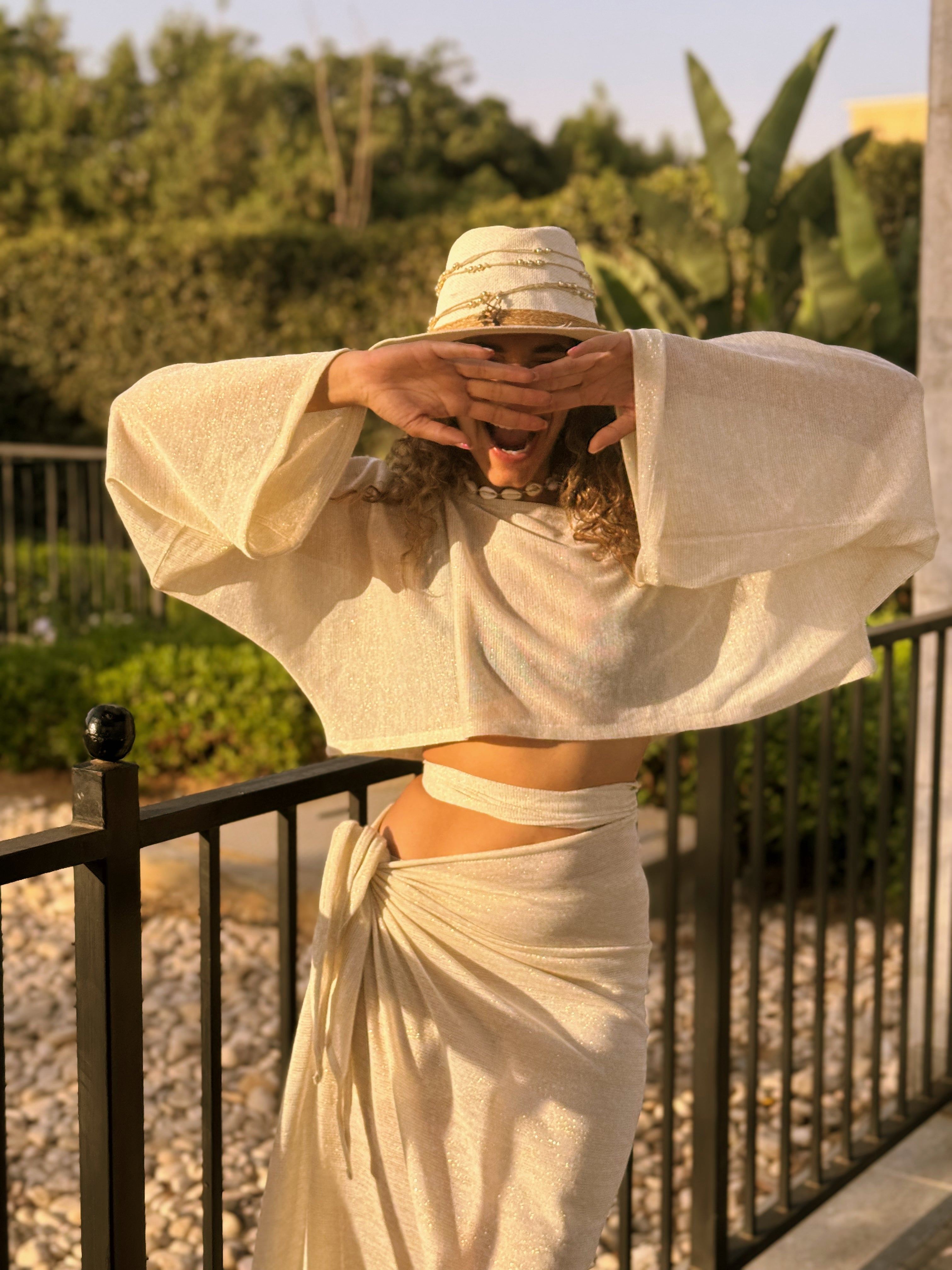 Gold Shimmery Coverup/Set