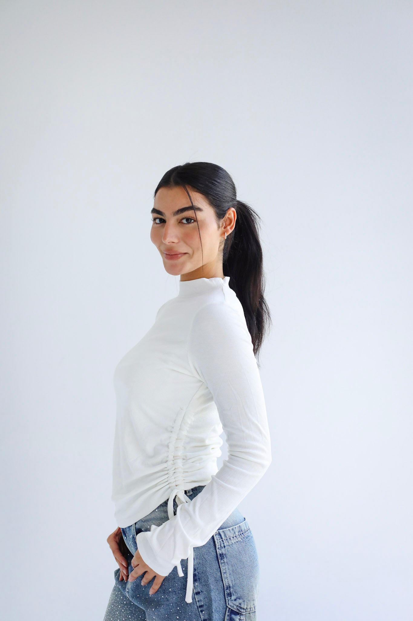 High Neck White Tank Top- Adults