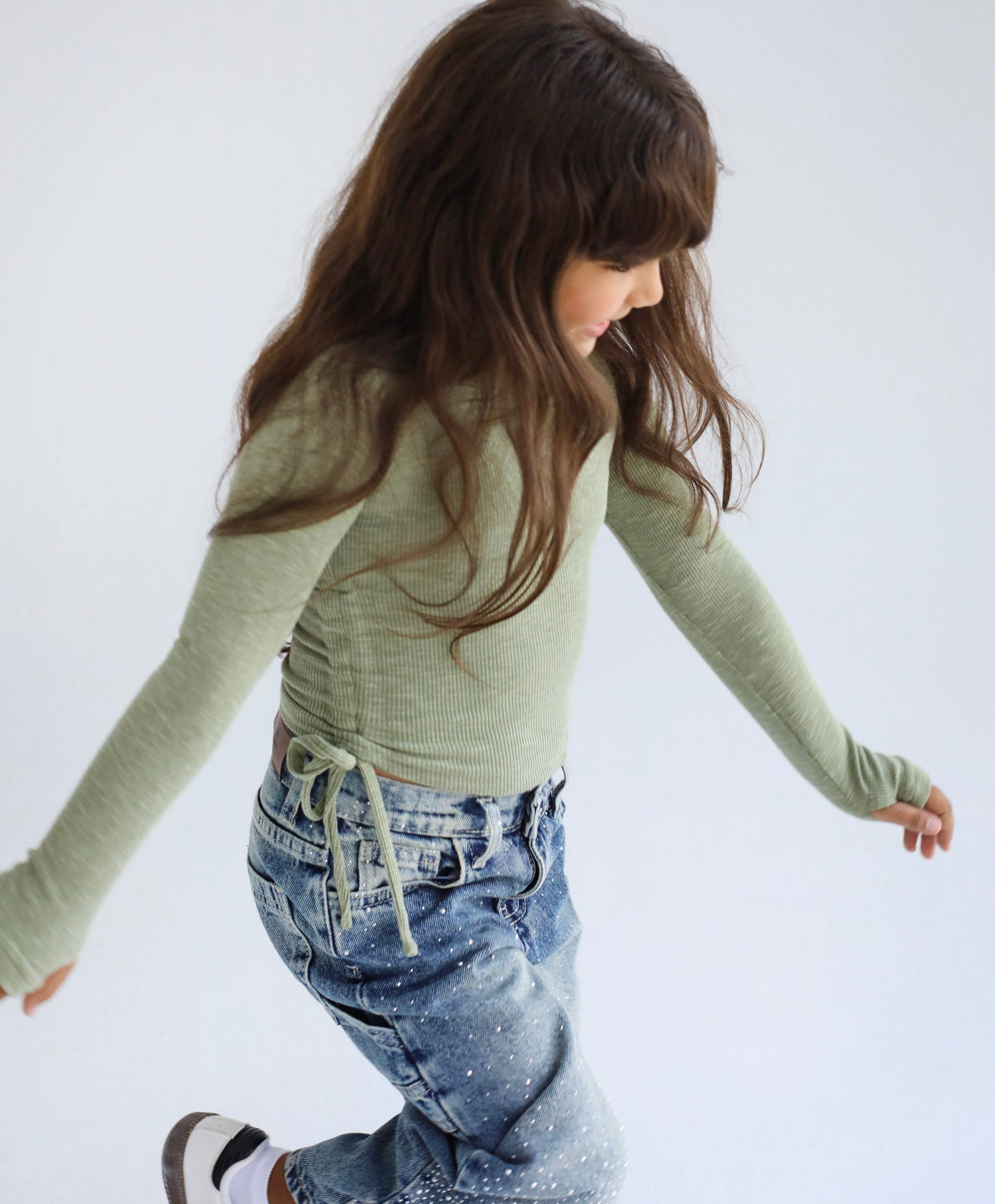 High Neck Olive Tank Top- Kids