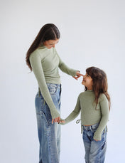 High Neck Olive Tank Top- Kids