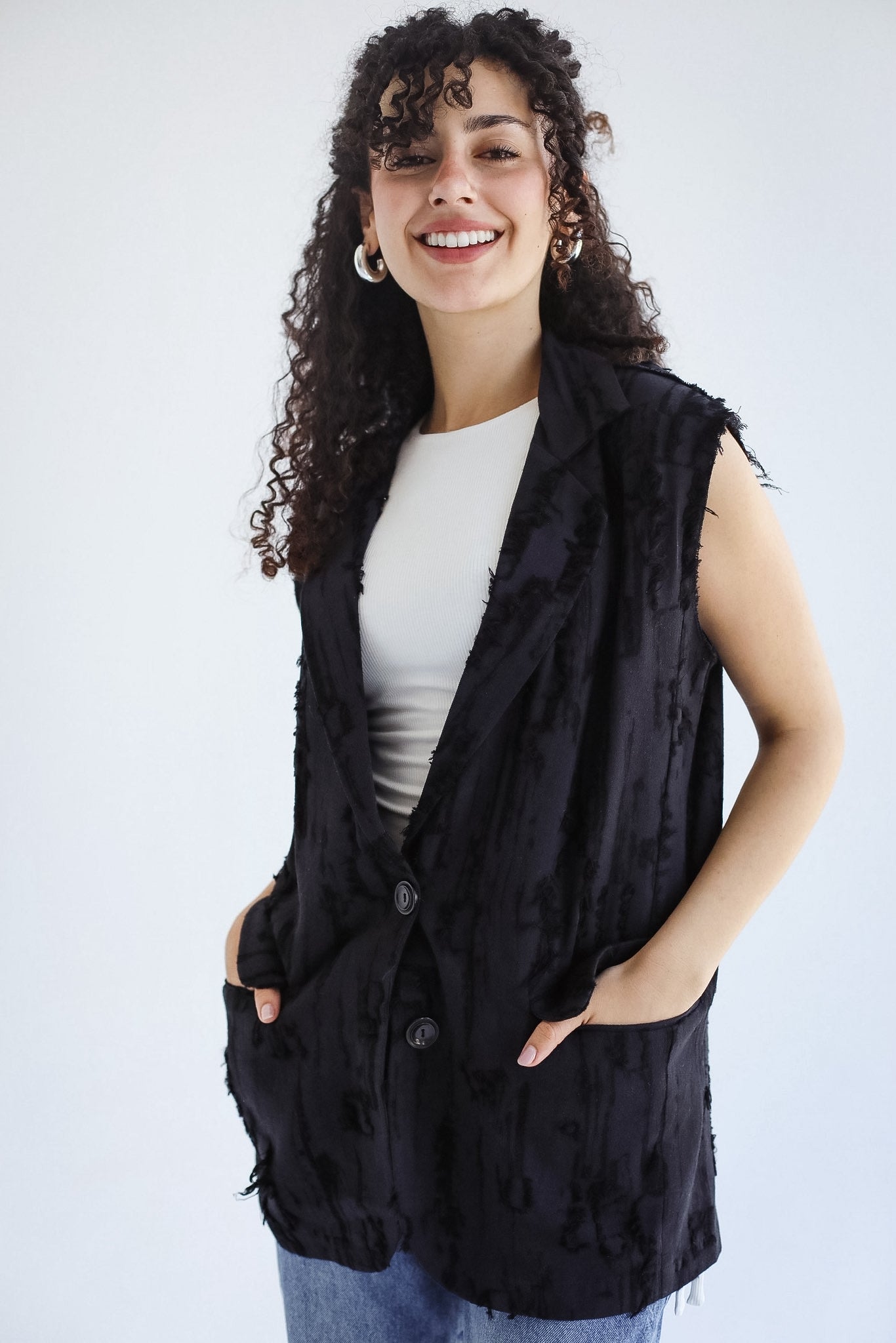 Ripped Vest- Black
