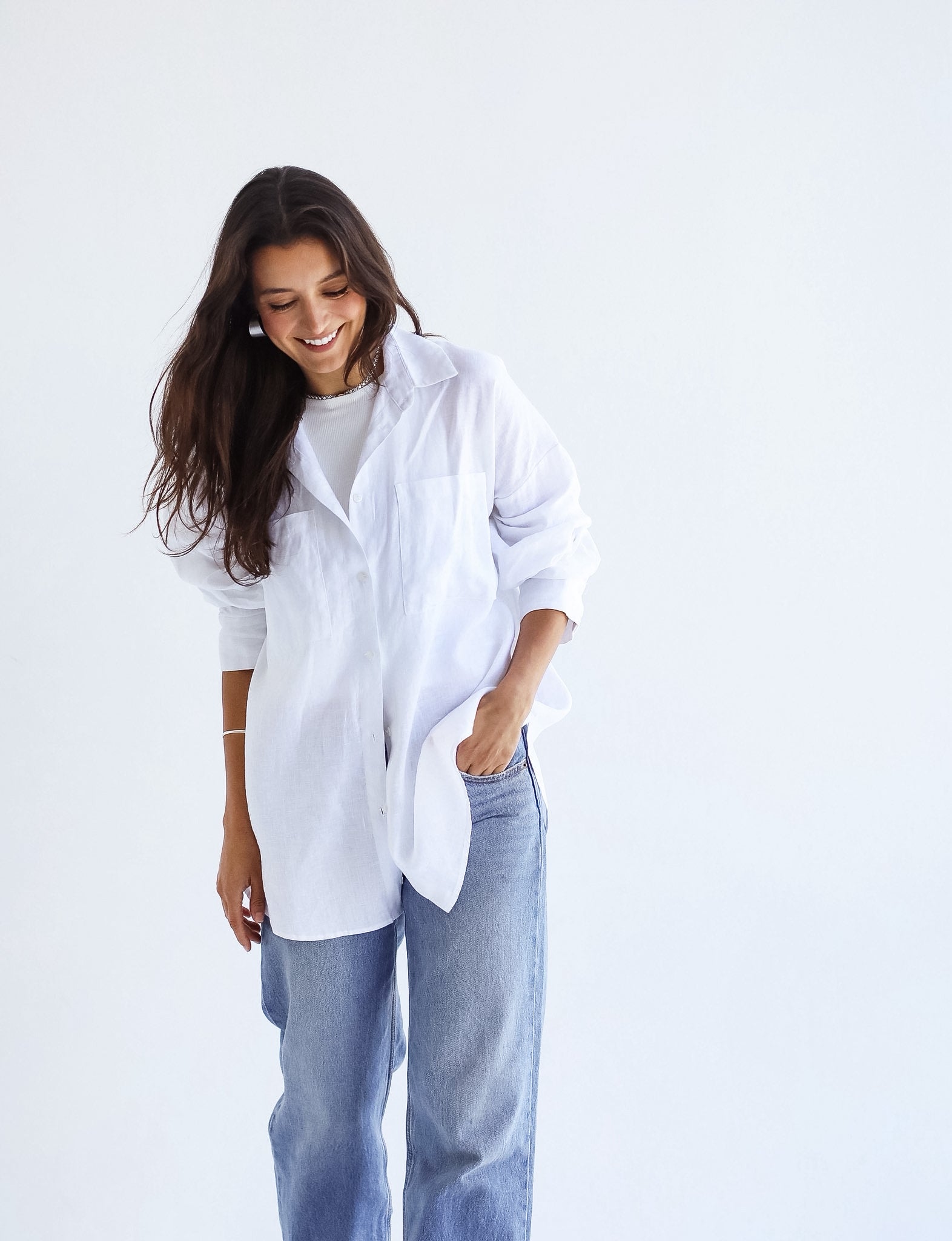 The Essential linen White Shirt - Adults