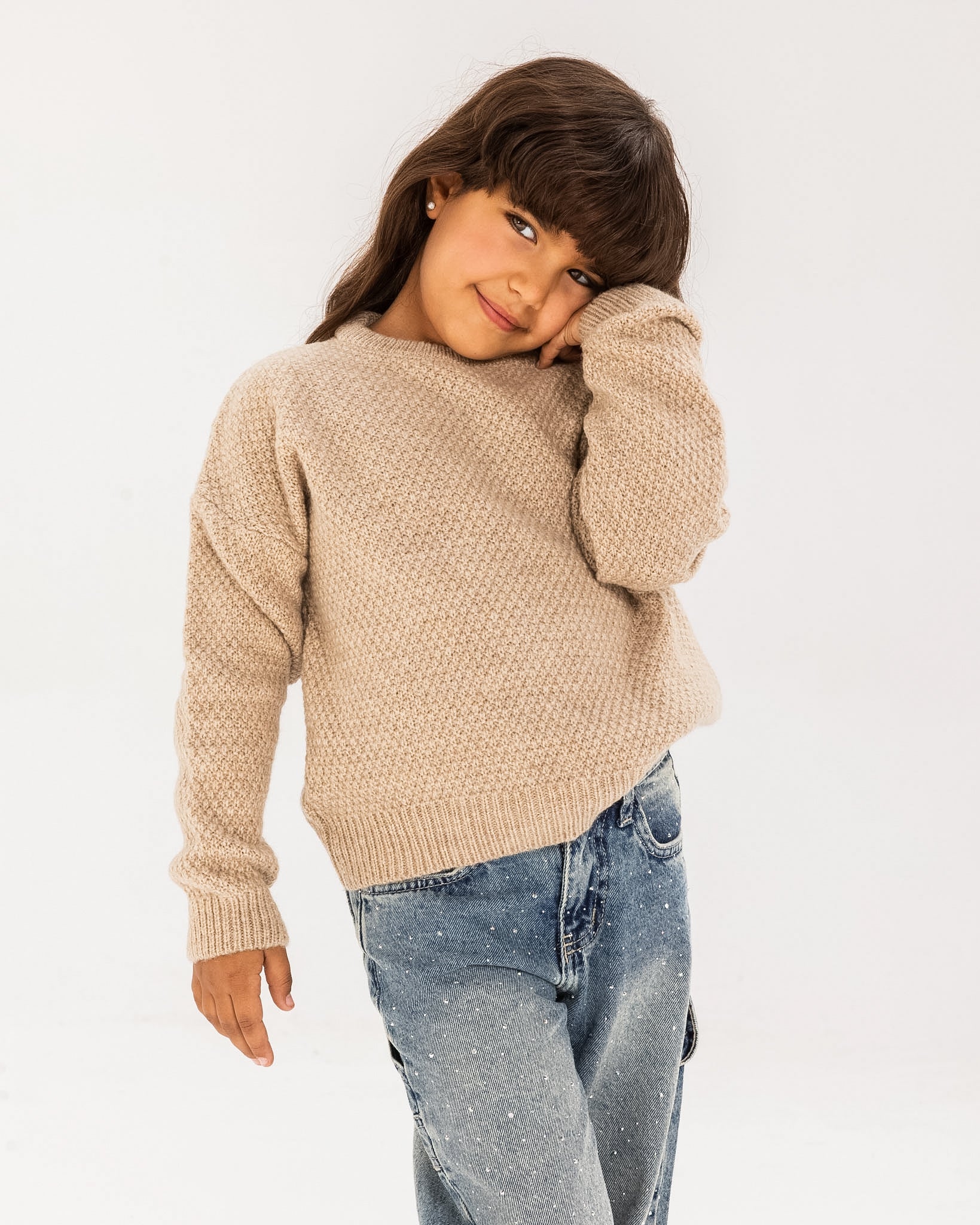 Oatmeal Knit Sweater - Kids