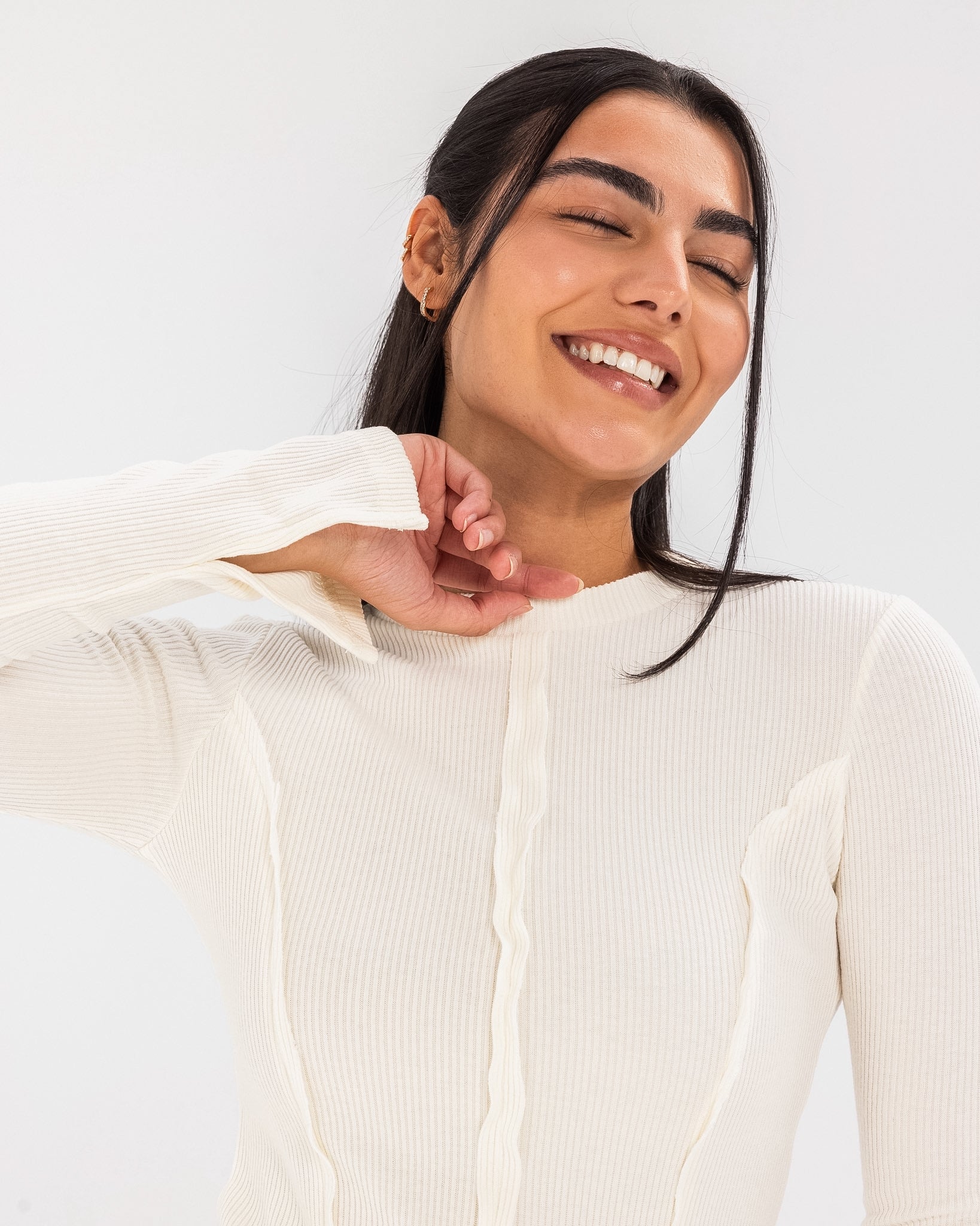 Turtleneck Stitched tank top White - Adults