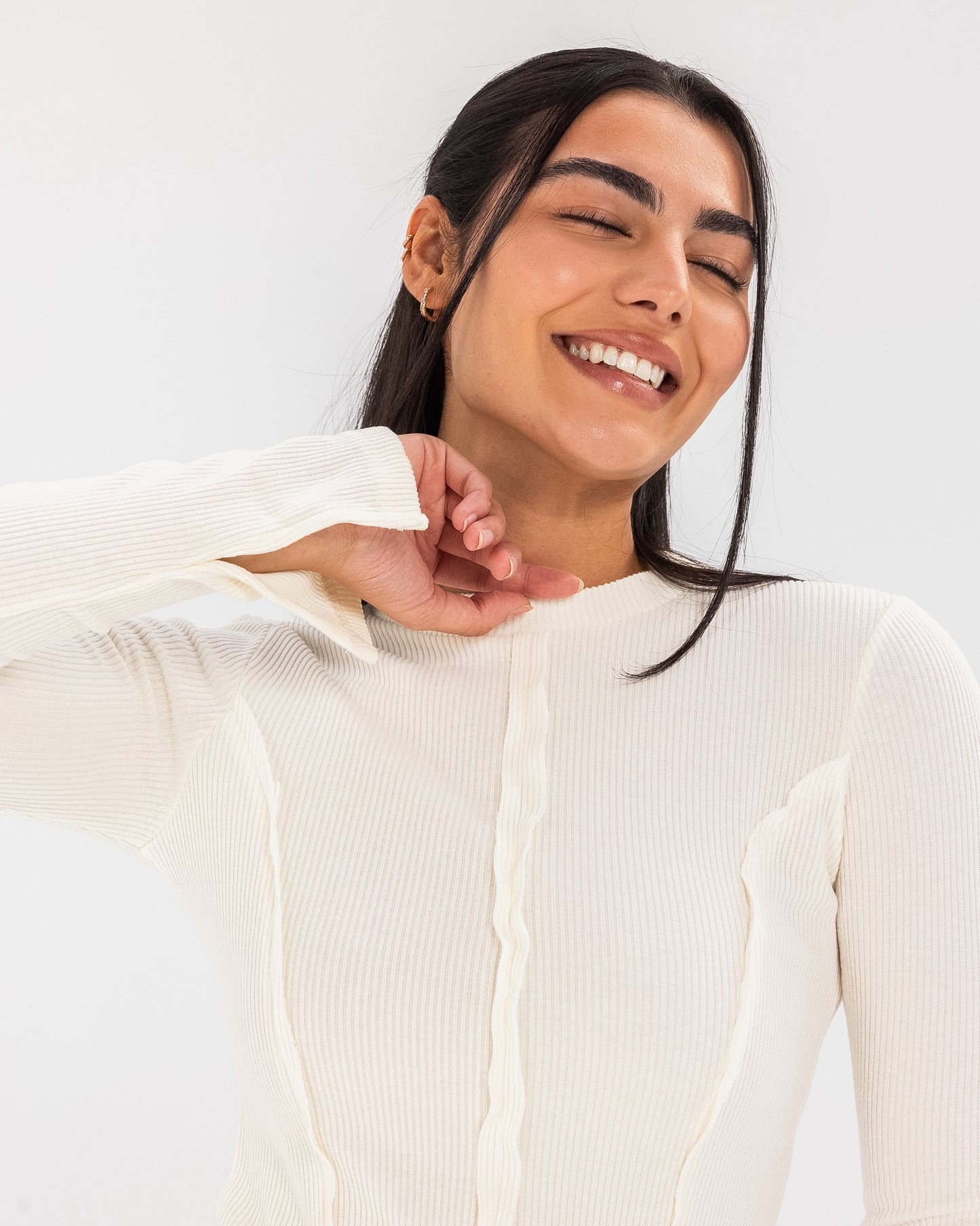 Turtleneck Stitched tank top White - Adults