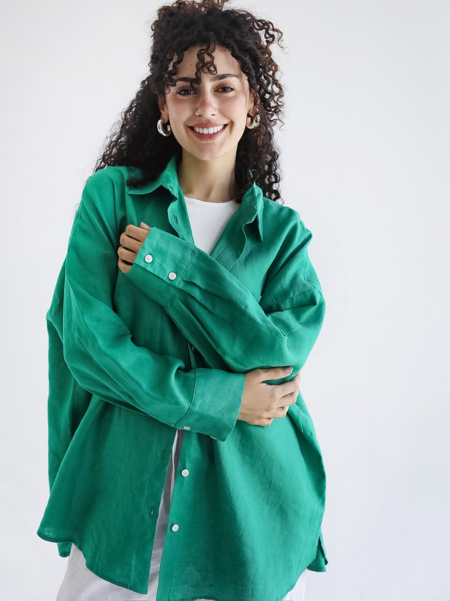 The Essential Linen Green Shirt- Adults