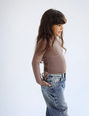 High Neck Brown Tank Top- Kids