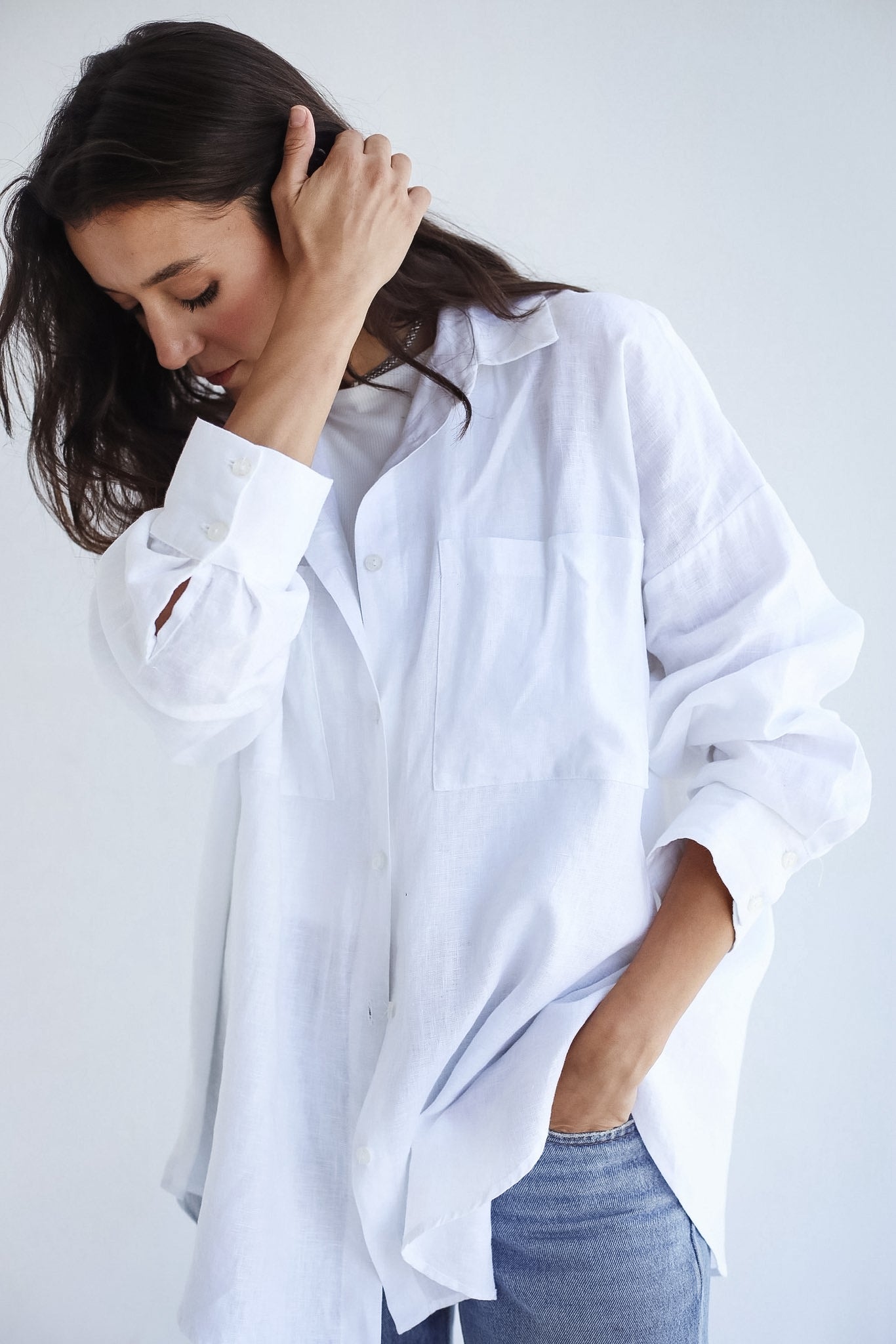 The Essential linen White Shirt - Adults