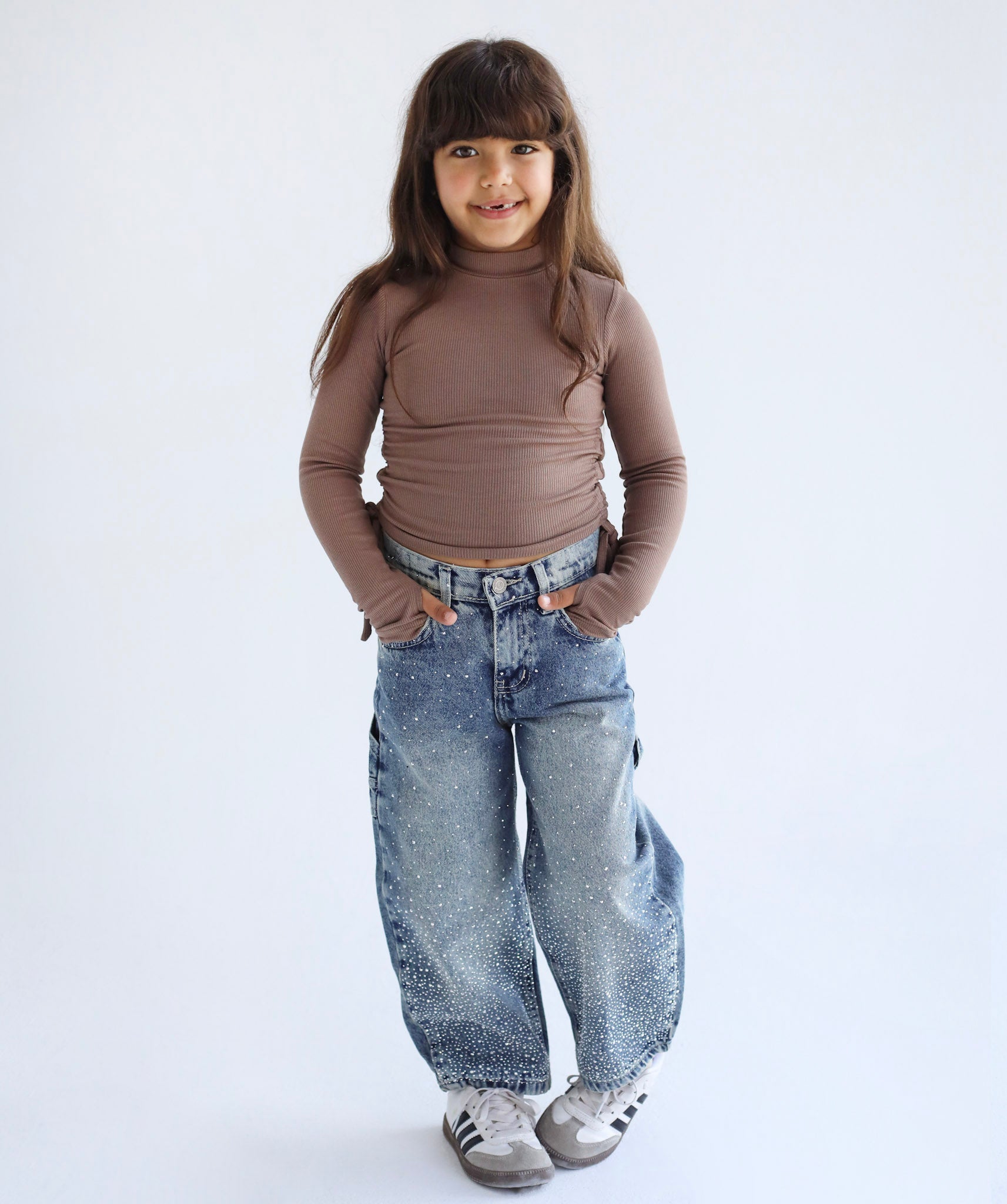 High Neck Brown Tank Top- Kids