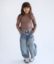 High Neck Brown Tank Top- Kids