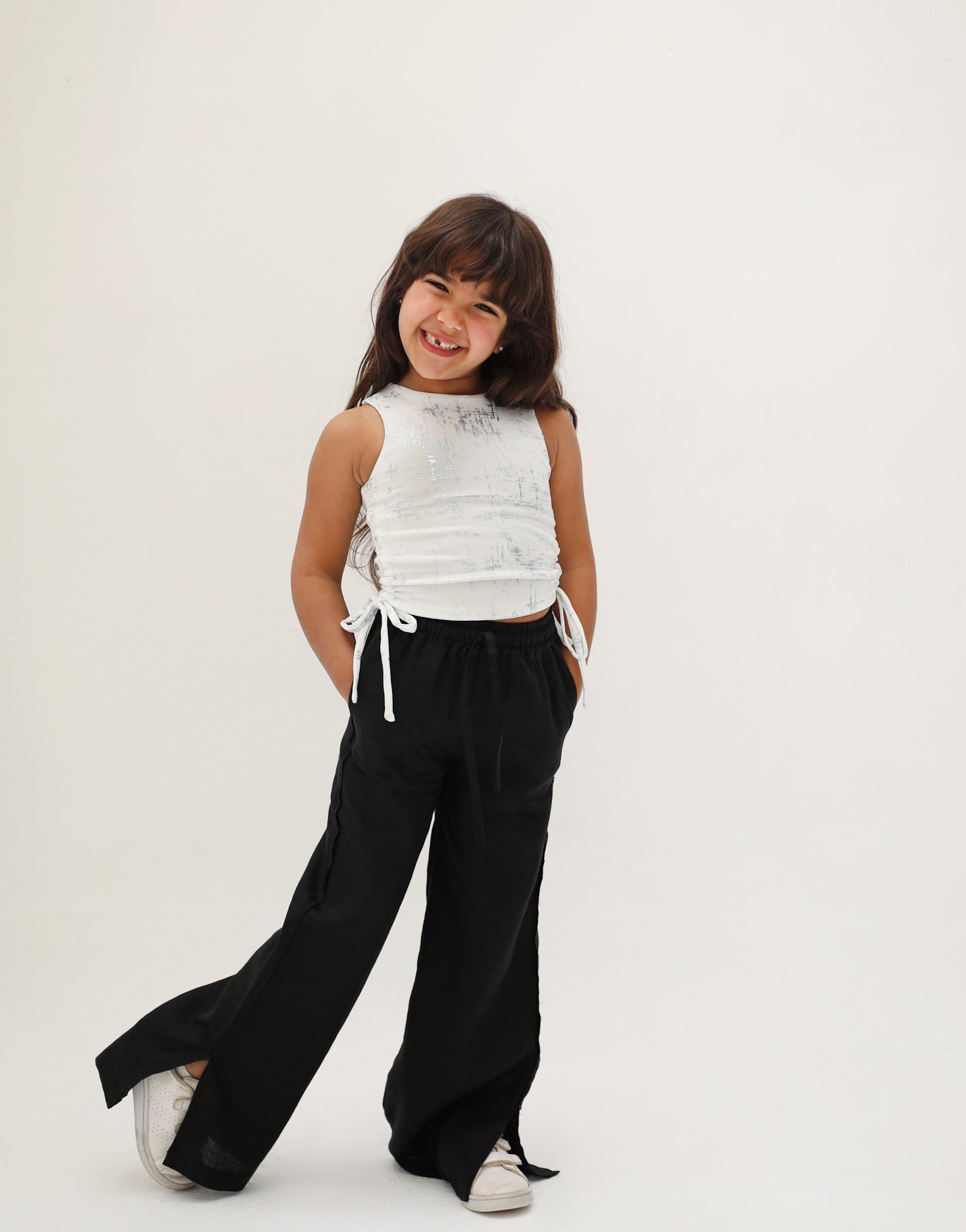 TAMAA Edit Linen Black Pants - Kids