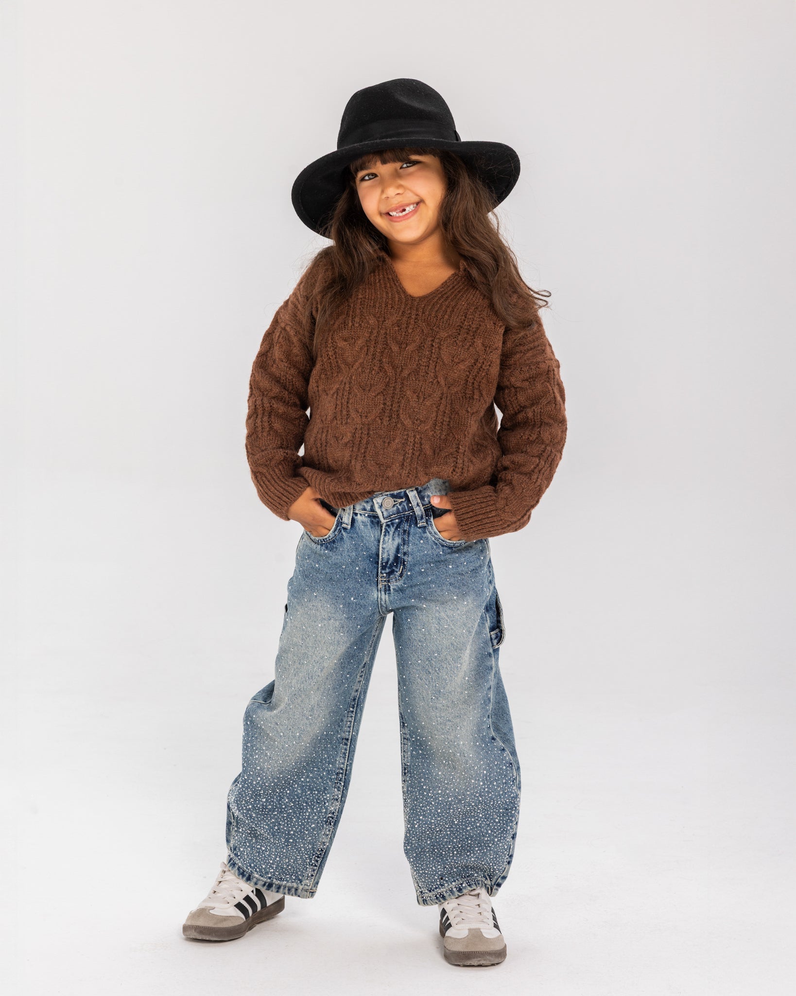 Cable Sweater Brown - Kids