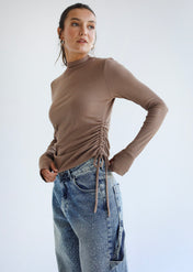 High Neck Brown Tank Top- Adults