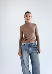 High Neck Brown Tank Top- Adults