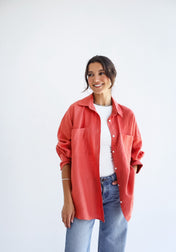 The Essential Orange Linen Shirt-Adult