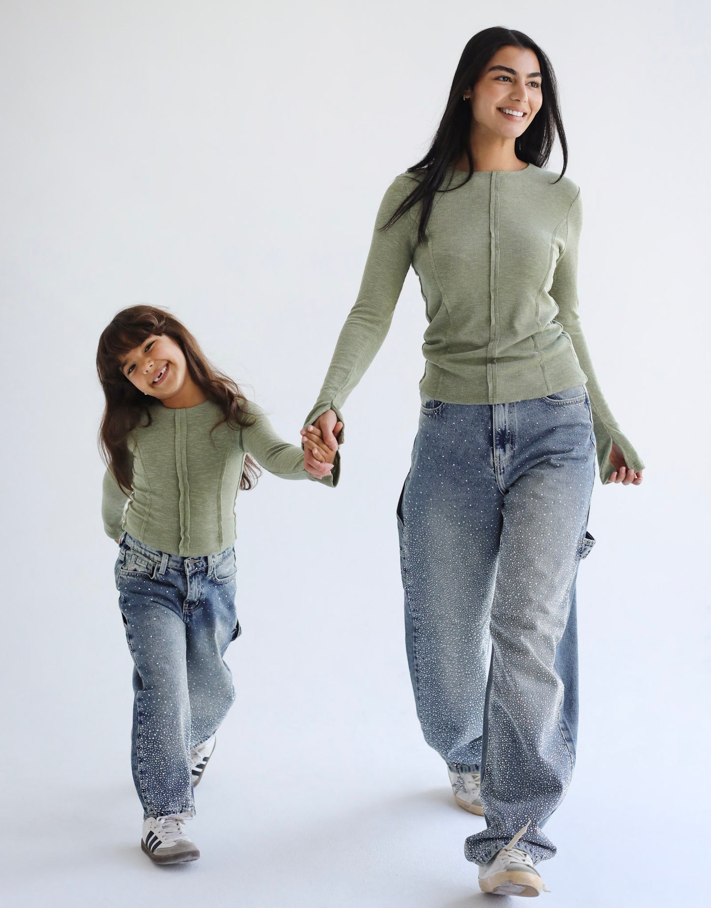 Stitched Olive Tank top - Kids